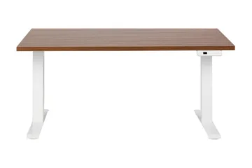 Bina Skrivebord 72x160 cm i Træ med Metalstativ - Brun|Hvid - Møbler - Borde - Kontorbord - Skrivebord - hæve-sænke-bord