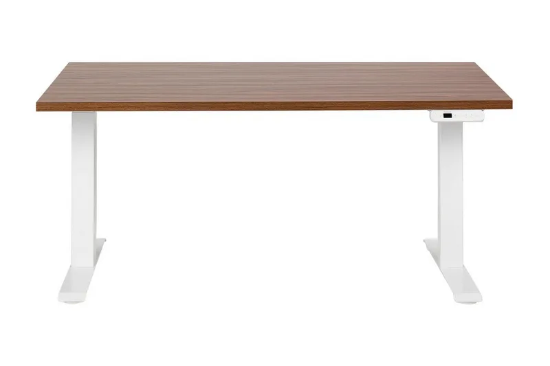 Bina Skrivebord 72x160 cm i Træ med Metalstativ - Brun|Hvid - Møbler - Borde - Kontorbord - Skrivebord - hæve-sænke-bord