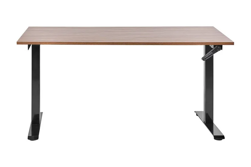 Bina Skrivebord 72x160 cm i Træ med Metalstativ - Brun|Sort - Møbler - Borde - Kontorbord - Skrivebord - hæve-sænke-bord