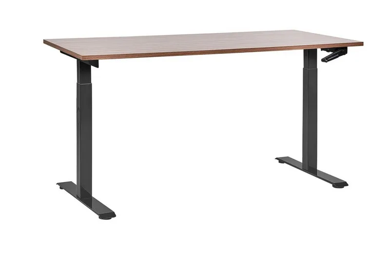 Bina Skrivebord 72x160 cm i Træ med Metalstativ, Brun|Sort
