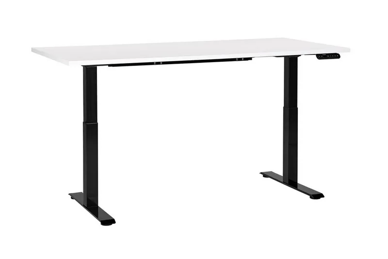 Bina Skrivebord 72x160 cm i Træ med Metalstativ, Hvid|Sort