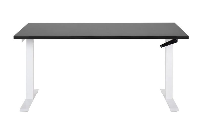 Bina Skrivebord 72x160 cm i Træ med Metalstel - Sort|Hvid - Møbler - Borde - Kontorbord - Skrivebord - hæve-sænke-bord
