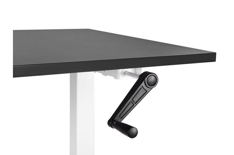 Bina Skrivebord 72x160 cm i Træ med Metalstel - Sort|Hvid - Møbler - Borde - Kontorbord - Skrivebord - hæve-sænke-bord