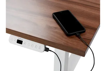 Bina Skrivebord 72x160 cm - Mørkt træ/Hvid - Møbler - Borde - Kontorbord - Skrivebord - hæve-sænke-bord