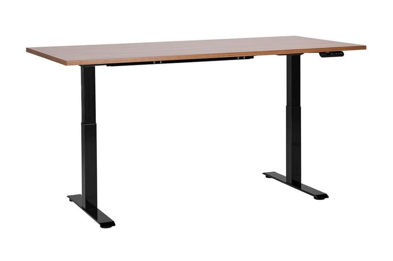 Bina Skrivebord 80x180 cm - Mørkt træ/Sort - Møbler - Borde - Kontorbord - Skrivebord - hæve-sænke-bord