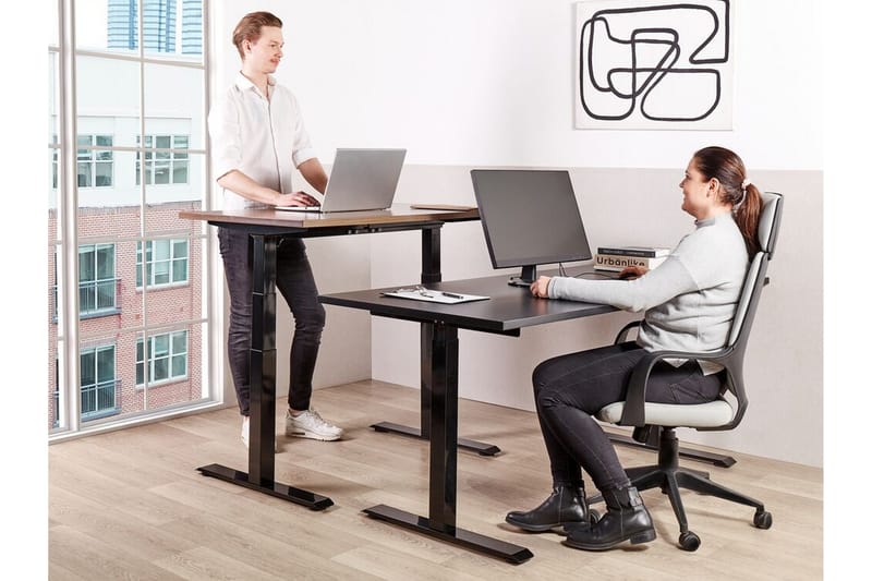 Bina Skrivebord 80x180 cm - Sort - Møbler - Borde - Kontorbord - Skrivebord - hæve-sænke-bord