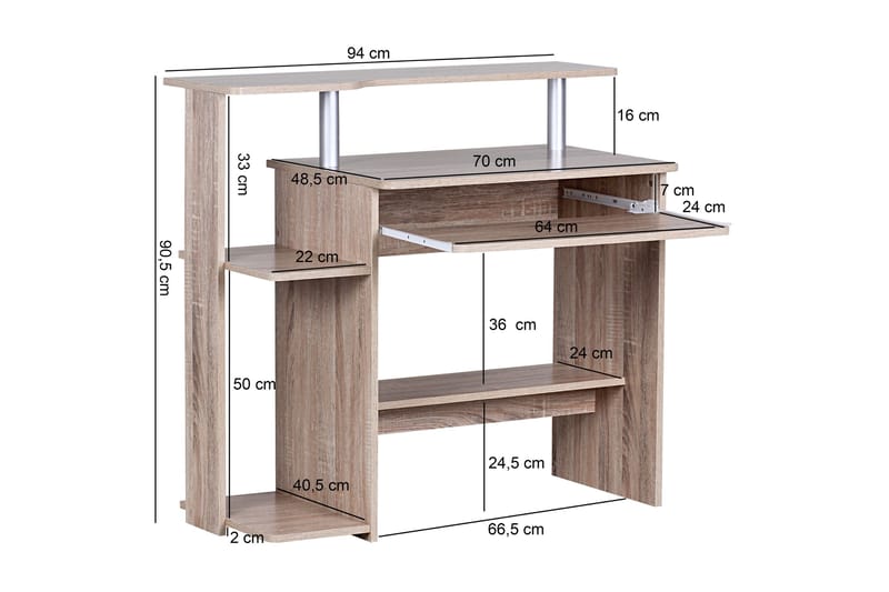 Bozanich skrivebord 94 cm - Træ / natur - Møbler - Borde - Kontorbord - Skrivebord