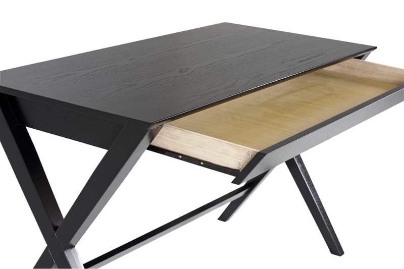 Brixer Skrivebord 120 cm med Opbevaring Skuffe - Natur/Sort - Møbler - Borde - Kontorbord - Skrivebord