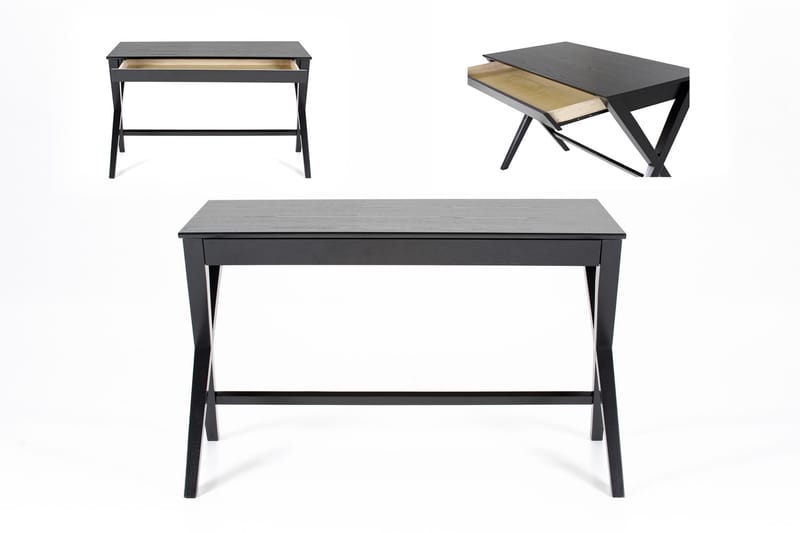 Brixer Skrivebord 120 cm med Opbevaring Skuffe - Natur/Sort - Møbler - Borde - Kontorbord - Skrivebord