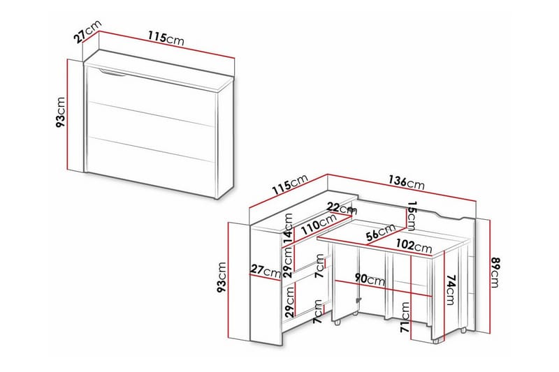 Brown - Møbler - Borde - Kontorbord - Skrivebord - hjørneskrivebord