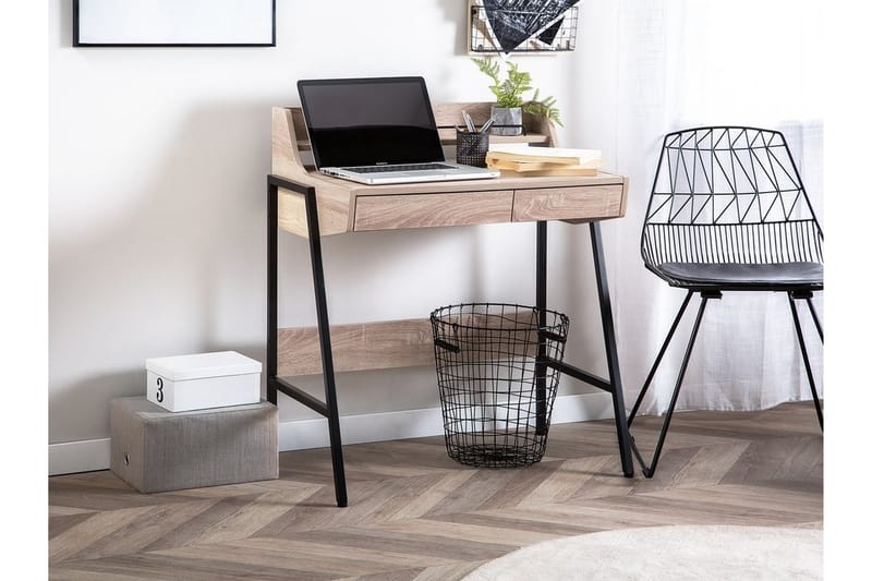 Broxtona Skrivebord 77 cm med Opbevaring - Træ/Natur - Møbler - Borde - Kontorbord - Skrivebord