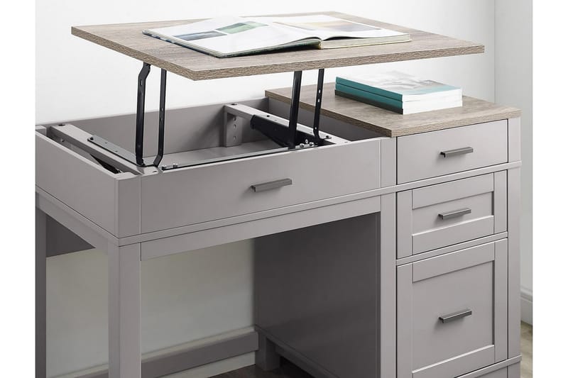 Carver Skrivebord 120 cm Grå - Dorel Home - Møbler - Borde - Kontorbord - Skrivebord - hæve-sænke-bord