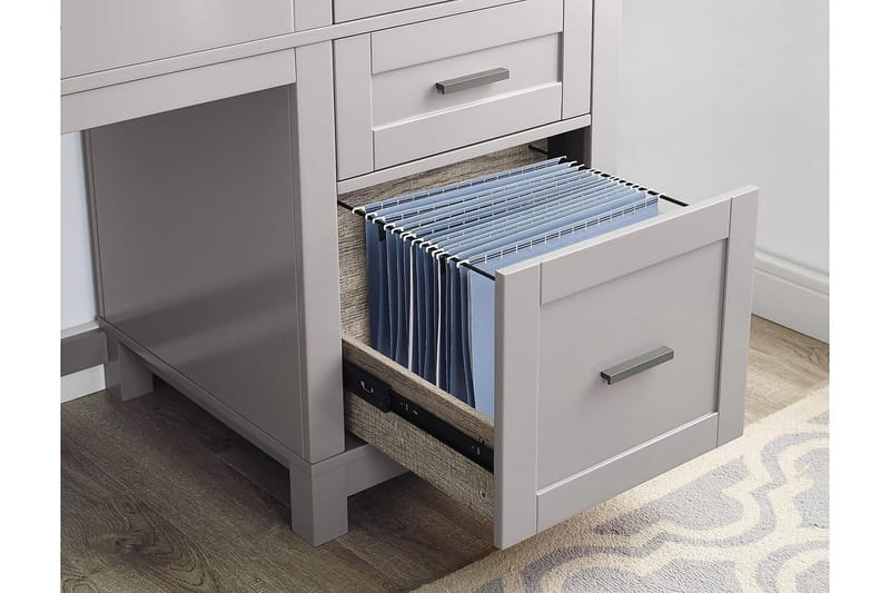 Carver Skrivebord 120 cm Grå - Dorel Home - Møbler - Borde - Kontorbord - Skrivebord - hæve-sænke-bord