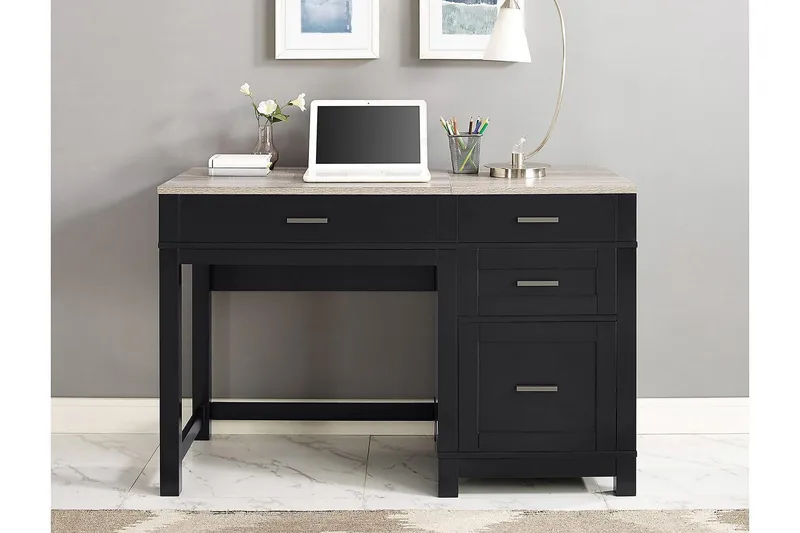 Carver Skrivebord 120 cm Sort - Dorel Home - Møbler - Borde - Kontorbord - Skrivebord - hæve-sænke-bord