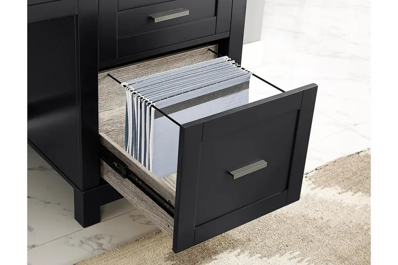 Carver Skrivebord 120 cm Sort - Dorel Home - Møbler - Borde - Kontorbord - Skrivebord - hæve-sænke-bord