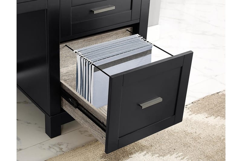 Carver Skrivebord 120 cm Sort - Dorel Home - Møbler - Borde - Kontorbord - Skrivebord - hæve-sænke-bord