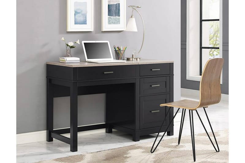 Carver Skrivebord 120 cm Sort - Dorel Home - Møbler - Borde - Kontorbord - Skrivebord - hæve-sænke-bord