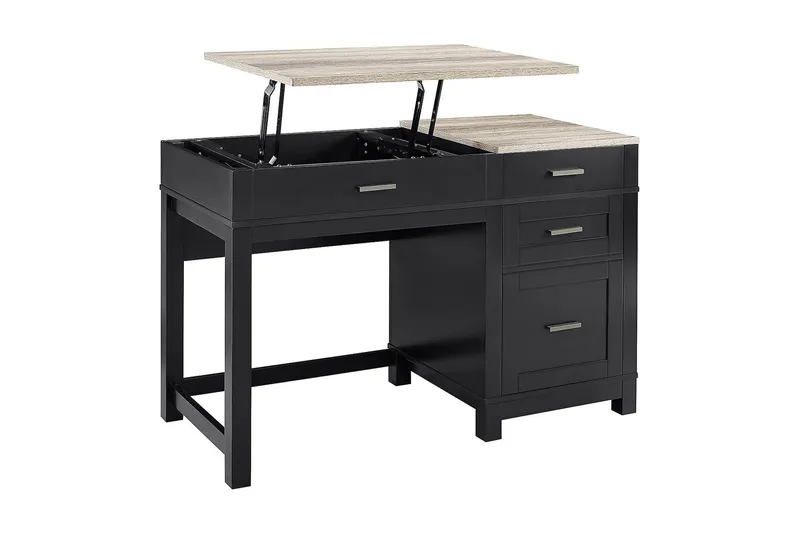 Carver Skrivebord 120 cm Sort - Dorel Home - Møbler - Borde - Kontorbord - Skrivebord - hæve-sænke-bord