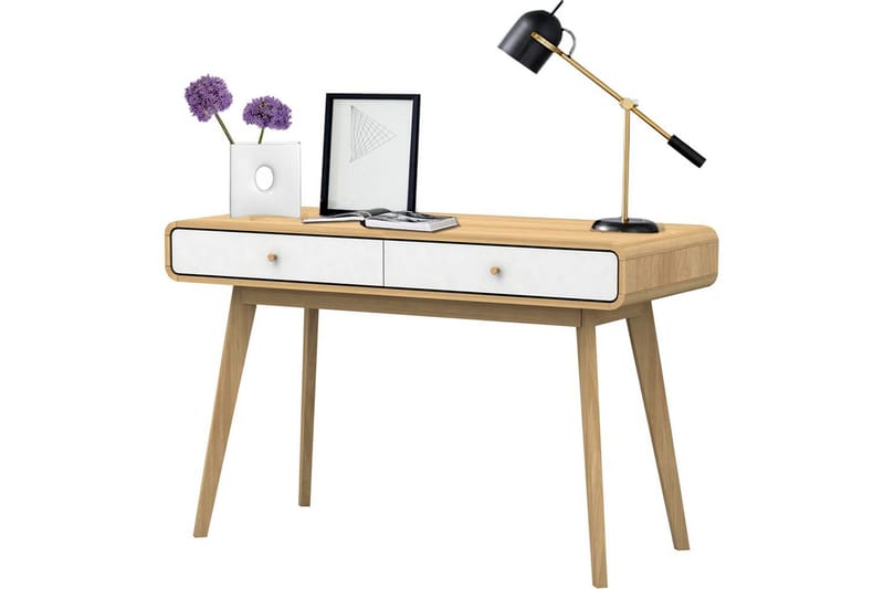 Skrivebord Cassie Eg/Hvid - Eg/Hvid - Møbler - Borde - Kontorbord - Skrivebord