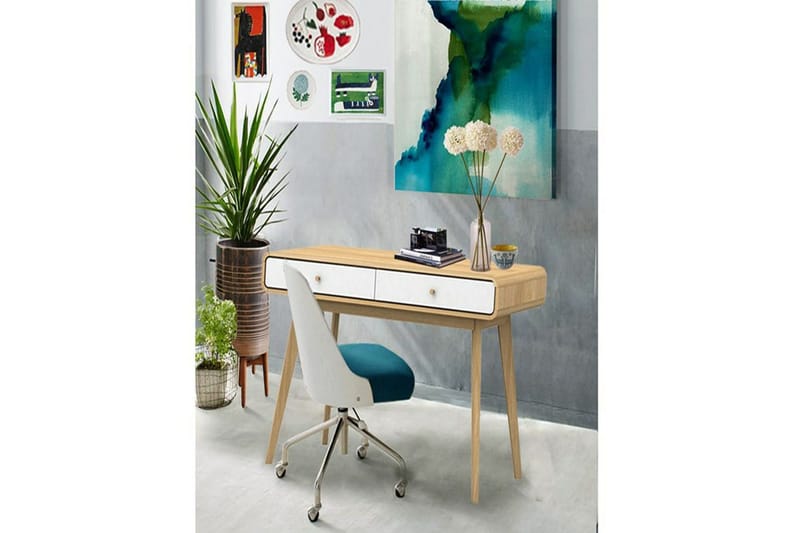 Skrivebord Cassie Eg/Hvid - Eg/Hvid - Møbler - Borde - Kontorbord - Skrivebord