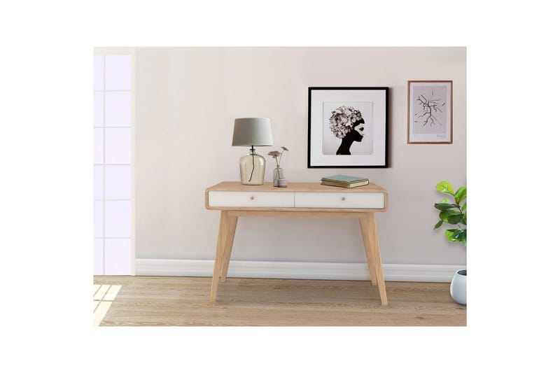 Skrivebord Cassie Eg/Hvid - Eg/Hvid - Møbler - Borde - Kontorbord - Skrivebord