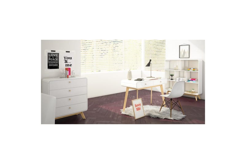 Skrivebord Cassie Hvid/Hvid - Hvid/Hvid - Møbler - Borde - Kontorbord - Skrivebord