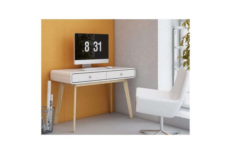 Skrivebord Cassie Hvid/Hvid - Hvid/Hvid - Møbler - Borde - Kontorbord - Skrivebord