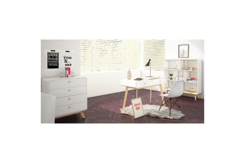 Skrivebord Cassie Hvid/Hvid - Hvid/Hvid - Møbler - Borde - Kontorbord - Skrivebord