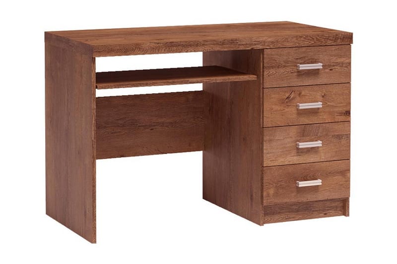 Castillia Skrivebord 120 cm med Opbevaring 4 Skuffer + Hylde - Lyse Ask - Møbler - Borde - Kontorbord - Skrivebord