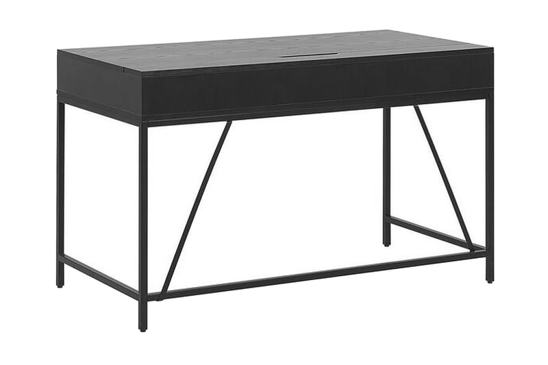 Cebolleros Skrivebord 120 cm med Opbevaring 2 Skuffer - Sort/Lyset Træ - Møbler - Borde - Kontorbord - Skrivebord