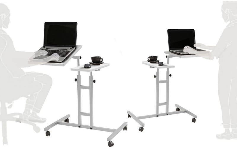 Cervino Ståskrivebord 67 cm Kat - Hvid - hæve-sænke-bord - Skrivebord