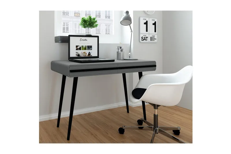 Skrivebord Chantal Grå - Grå - Møbler - Borde - Kontorbord - Skrivebord