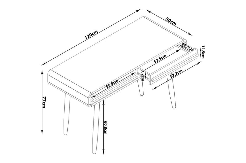 Skrivebord Chantal Natur - Natur - Møbler - Borde - Kontorbord - Skrivebord