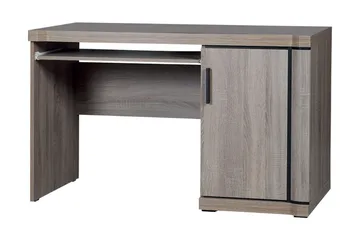 Chezum Skrivebord 126 cm med Opbevaring Skab - Tryffel/Grå - Møbler - Borde - Kontorbord - Skrivebord