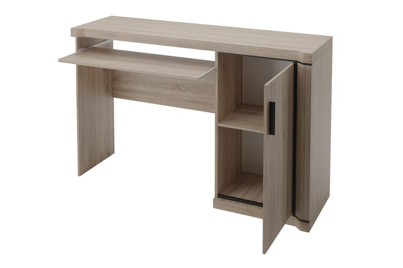 Chezum Skrivebord 126 cm med Opbevaring Skab - Tryffel/Grå - Møbler - Borde - Kontorbord - Skrivebord