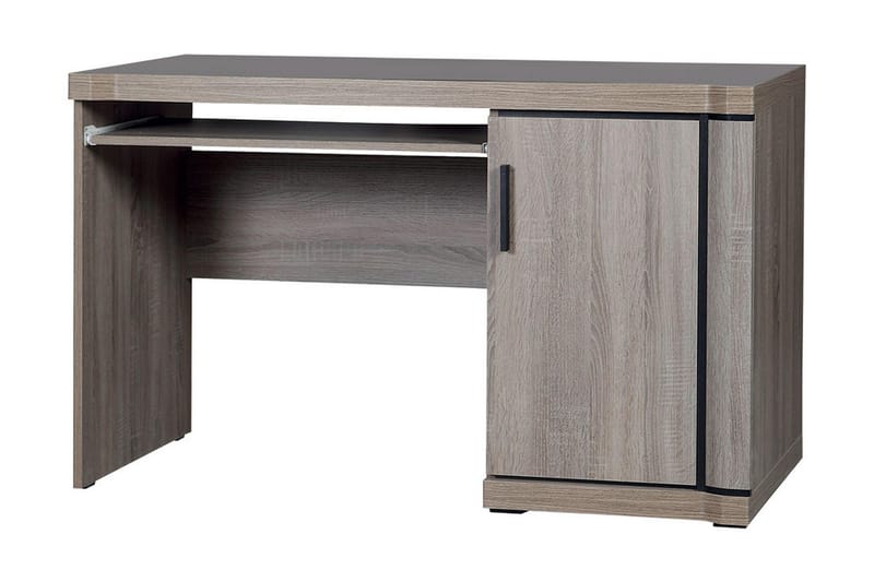 Chezum Skrivebord 126 cm med Opbevaring Skab - Tryffel/Grå - Møbler - Borde - Kontorbord - Skrivebord