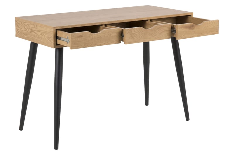 Citysea Skrivebord 110 cm med Opbevaring 3 Skuffer - Beige/Sort - Møbler - Borde - Kontorbord - Skrivebord