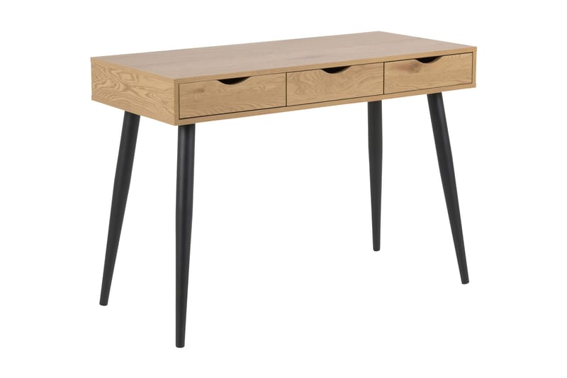 Citysea Skrivebord 110 cm med Opbevaring 3 Skuffer - Beige/Sort - Møbler - Borde - Kontorbord - Skrivebord