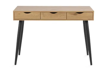 Citysea Skrivebord 110 cm med Opbevaring 3 Skuffer - Beige/Sort - Møbler - Borde - Kontorbord - Skrivebord