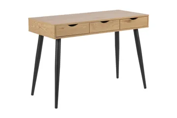 Citysea Skrivebord 110 cm med Opbevaring 3 Skuffer - Beige/Sort - Møbler - Borde - Kontorbord - Skrivebord