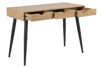 Citysea Skrivebord 110 cm med Opbevaring 3 Skuffer - Beige/Sort - Møbler - Borde - Kontorbord - Skrivebord