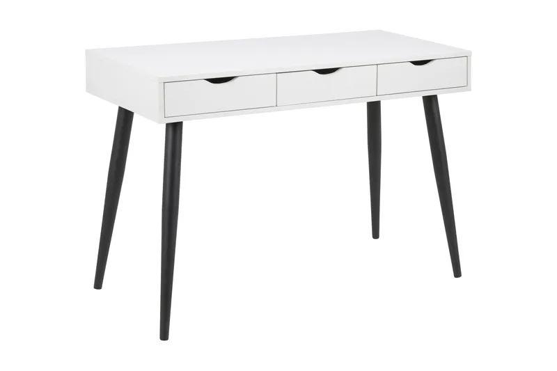 Citysea Skrivebord 110 cm med Opbevaring 3 Skuffer - Hvid/Sort - Møbler - Borde - Kontorbord - Skrivebord