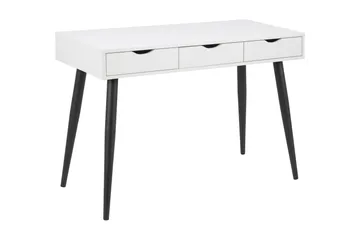 Citysea Skrivebord 110 cm med Opbevaring 3 Skuffer - Hvid/Sort - Møbler - Borde - Kontorbord - Skrivebord