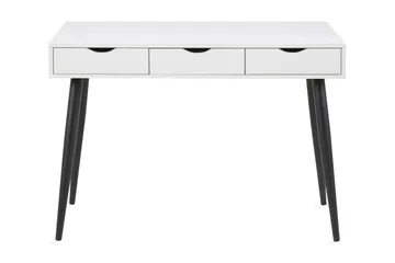 Citysea Skrivebord 110 cm med Opbevaring 3 Skuffer - Hvid/Sort - Møbler - Borde - Kontorbord - Skrivebord