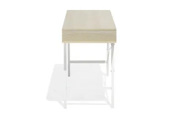 Clarita Skrivebord 120 cm med Opbevaring Hylde + 2 Skuffer - Træ/Natur - Møbler - Borde - Kontorbord - Skrivebord