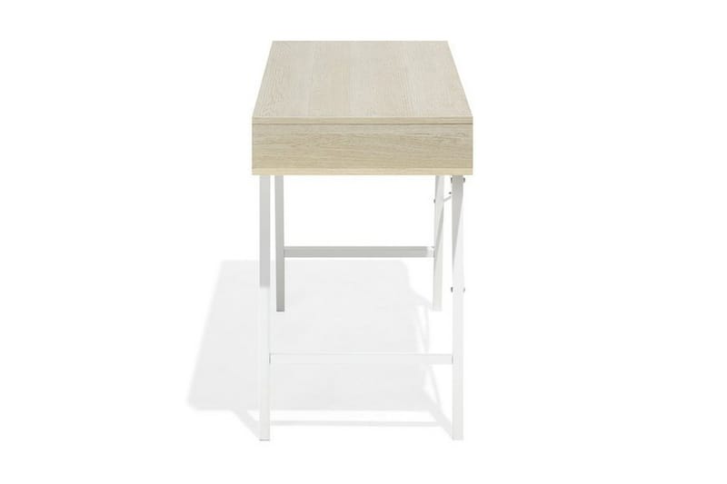 Clarita Skrivebord 120 cm med Opbevaring Hylde + 2 Skuffer - Træ/Natur - Møbler - Borde - Kontorbord - Skrivebord