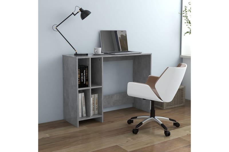 computerbord 102,5x35x75 cm spånplade betongrå - Grå - Skrivebord