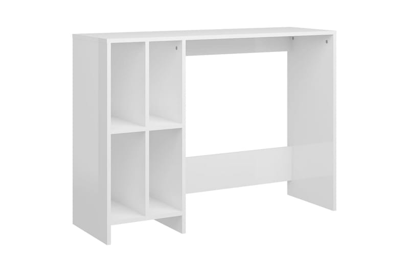 computerbord 102,5x35x75 cm spånplade hvid højglans - Hvid - Skrivebord