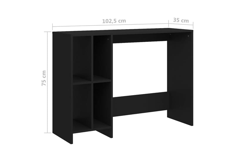 computerbord 102,5x35x75 cm spånplade sort - Sort - Møbler - Borde - Kontorbord - Skrivebord