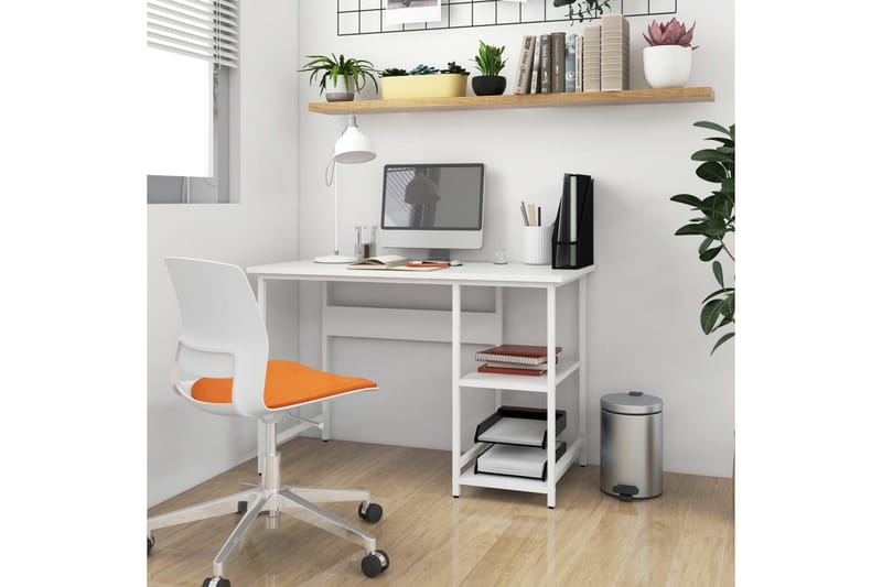 computerbord 105x55x72 cm MDF og metal hvid - Hvid - Møbler - Borde - Kontorbord - Skrivebord